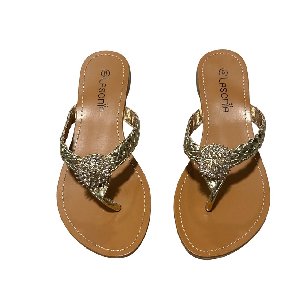 Gold/Tan Sandals - Picture 1 of 3